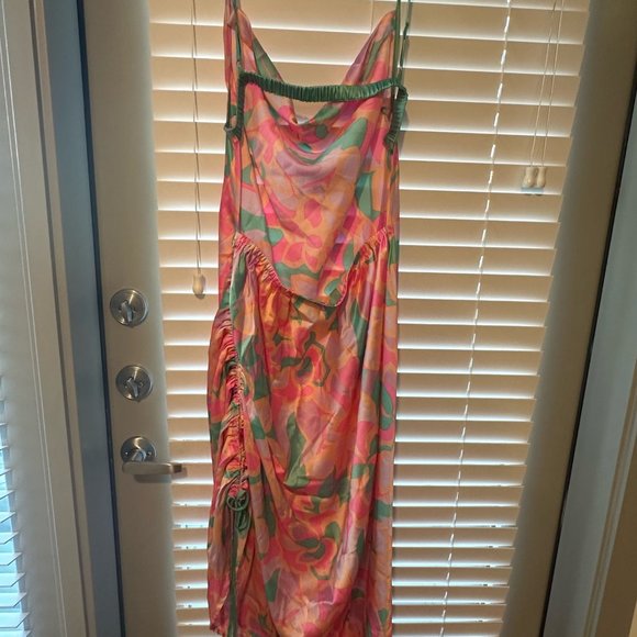 ASOS DESIGN Maternity ruched slip midi beach dress in kaleidoscope print - Picture 6 of 6